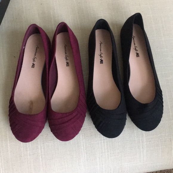 American Eagle Outfitters Shoes - Black and maroon American eagle flats
